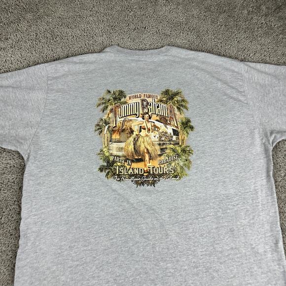 Tommy Bahama Shirt Mens XL Gray World Famous Island Tours Party In Paradise - Picture 3 of 10